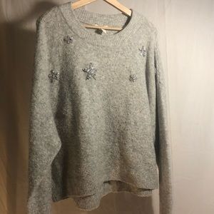 H&M gray star sweater